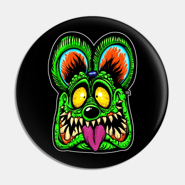 Rat Fink face fan art Pin by CsrJara / Perronegro Clothing