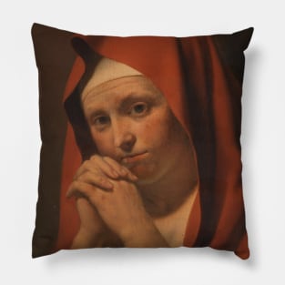 Praying Woman by Caesar van Everdingen Pillow