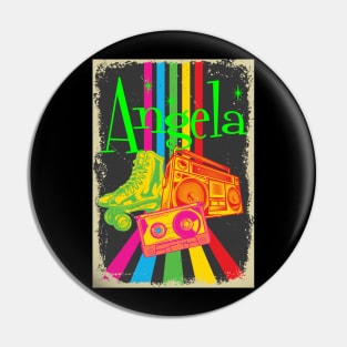 Angela Vintage 80's Skates Boombox Pin