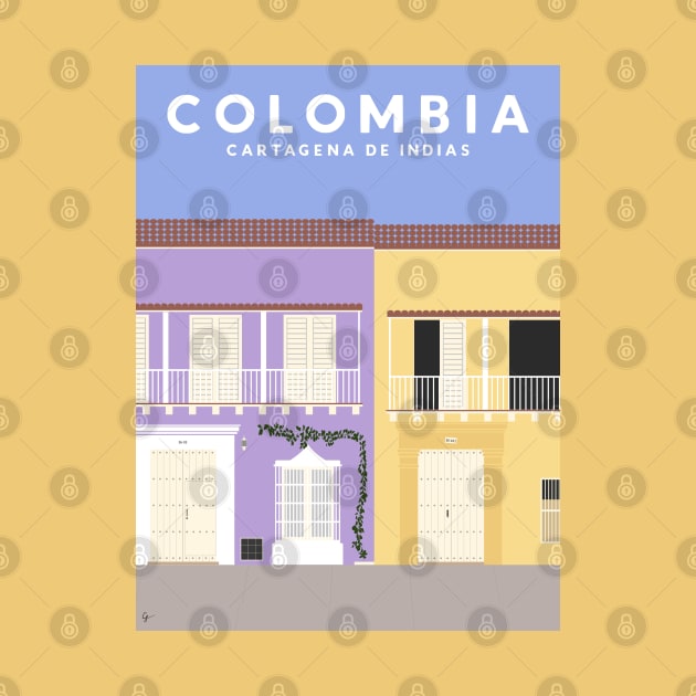 Old Town Cartagena, Colombia Travel Poster by lymancreativeco