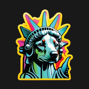 Funny Statue of Liberty With Dog Head - Statue of liberty T-Shirt