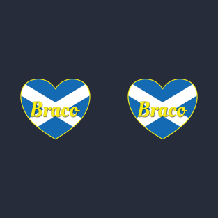 Braco Scotland UK Scotland Flag Heart T-Shirt