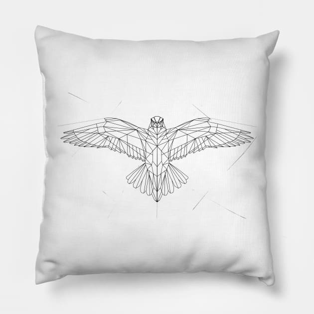 geometric eagle style Pillow by Triou