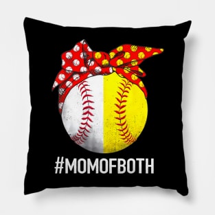 Mom Of Both Softball  Baseball Headband Mothers Day Mama Pillow