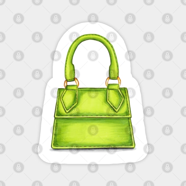 Green Cute Bag Magnet by Svetlana Pelin