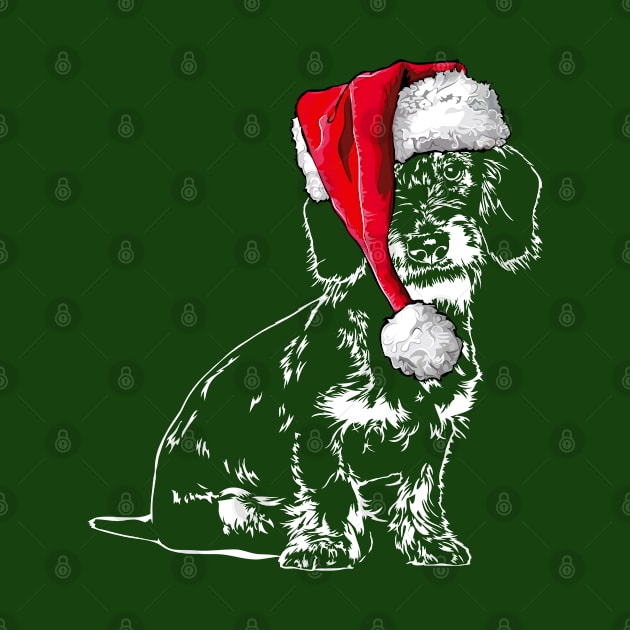 Funny Wire Haired Dachshund Santa Christmas dog mom by wilsigns