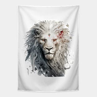 Lion Portrait Animal Painting Wildlife Outdoors Adventure Tapestry