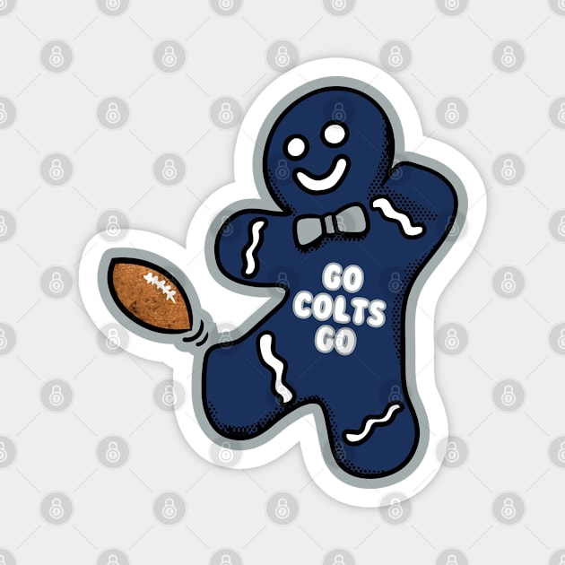 Indianapolis Colts Gingerbread Man Magnet by Rad Love