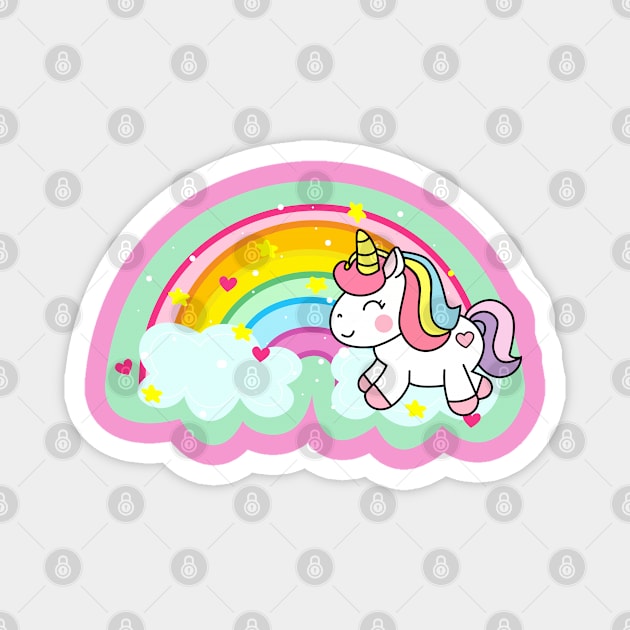 Rainbow Unicorn Magnet by Red Rov