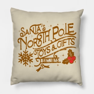 Santa's North Pole Toys and Gifts Est.1873 white ver Pillow