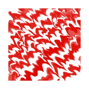 Candy Cane Liquid Flames Pattern T-Shirt