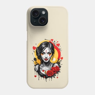 Happy Valentines Day retro vintage traditional tattoo design Phone Case