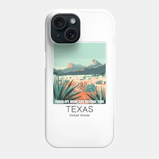 A Vintage Travel Illustration of Guadalupe Mountains National Park - Texas - US Phone Case