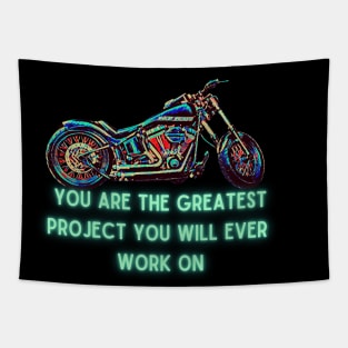 motorcycle powerful quote Tapestry