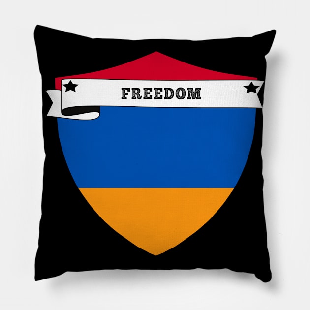 ARMENIA FREEDOM, ARMENIA COUNTRY SHIELD, MINIMALIST ARMENIA FLAG, I LOVE ARMENIA , BORN IN ARMENIA Pillow by Just Simple and Awesome