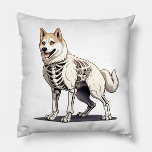 Skeleton Siberian Husky Dog Pillow