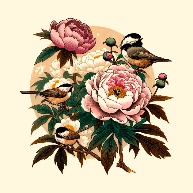 Chickadee and Peony by bubbsnugg