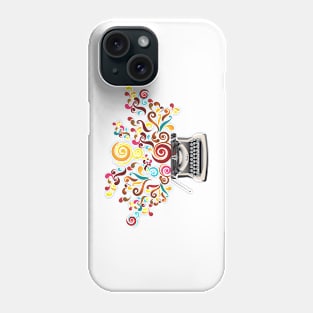 Creativity - typewriter with abstract swirls Phone Case