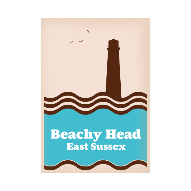 Beachy head East Sussex travel poster by nickemporium1