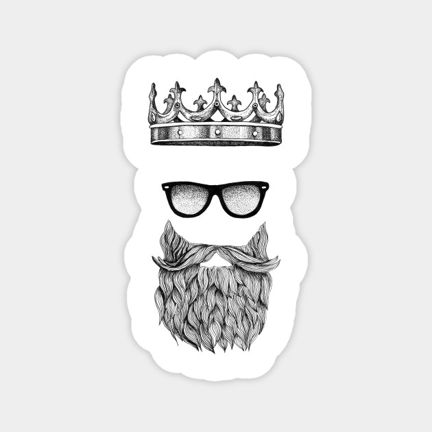 Bearded King - Awesome Tattoo Style Beard T-Shirt - Beard - Magnet | TeePublic Bearded King - Awesome Tattoo Style Beard T-Shirt - Beard - Magnet | TeePublic