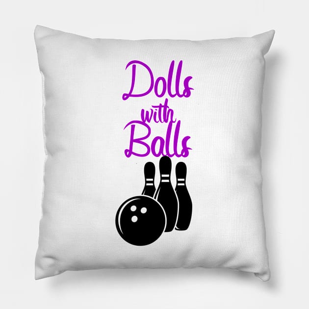 Bowling dolls with balls Pillow by maxcode