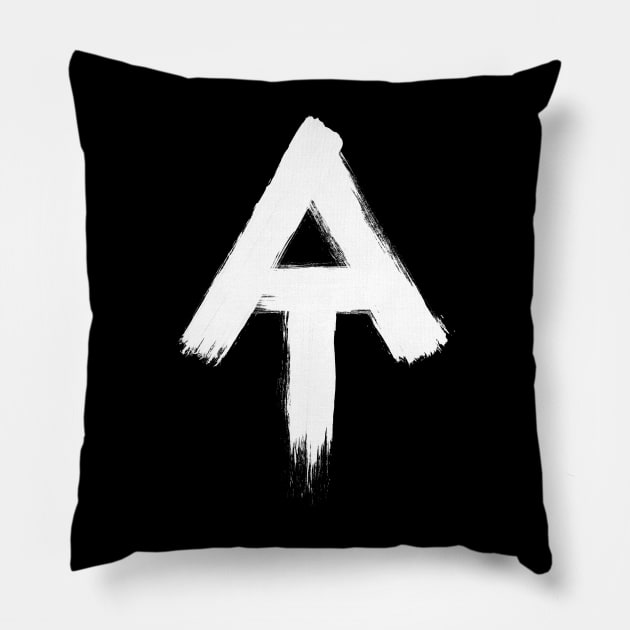 Appalachian Trail Blaze Marker Symbol Painted White Thru-Hiking Pillow by astralprints