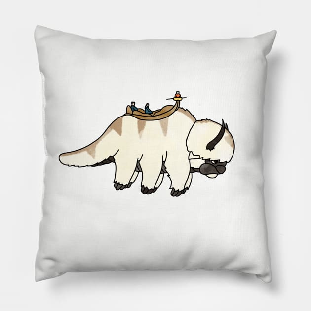 Avatar: The Last Airbender Appa Watercolor Pillow by FrontPaigeTees