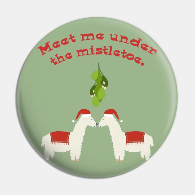 Mistletoe Llamas Pin by candhdesigns