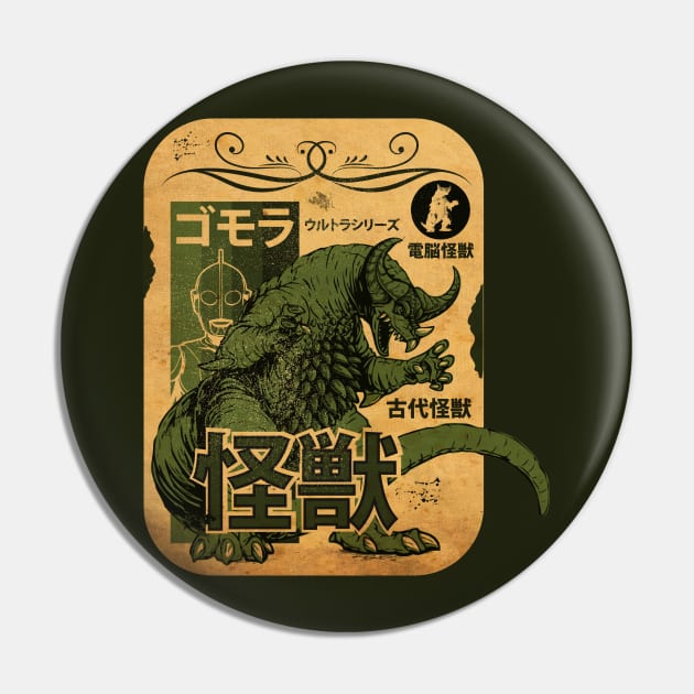 Vintage Kaiju Master Card Pin by CTShirts