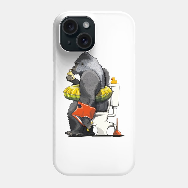 Gorilla on the Toilet Phone Case by InTheWashroom