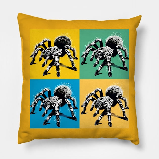 Pop Costa Rican Zebra Tarantula - Cool Spider Pillow by PawPopArt