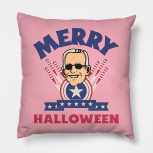 Merry Halloween - Joe Biden Funny Confused Happy 4th of July Pillow