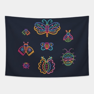 Colourful linear insects Tapestry