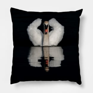 Swan on Black Pillow