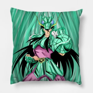 shiryu the dragon saint in shield armor Pillow