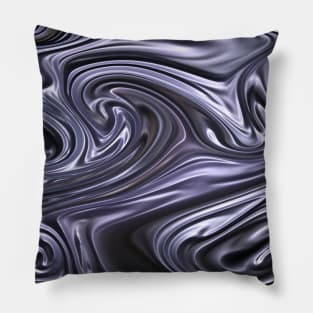 Swirling Metallic Fluid Art Pillow