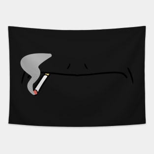 Smoking man mouth - Face Mask Tapestry