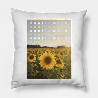 Sunny Summer Sunflower Field Pillow