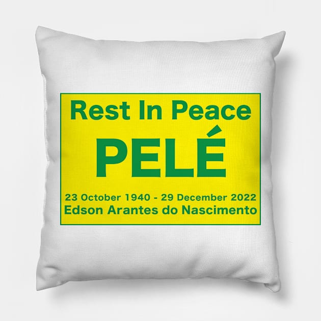 Pele - rest in peace Brazil best player in the world Pillow by Estudio3e