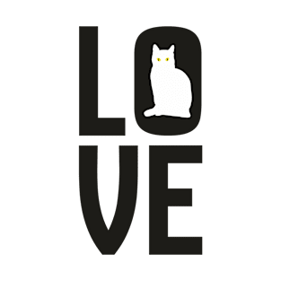 LOVE WHITE CAT T-Shirt