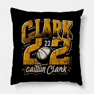 Clark 22 Caitlin Clark signature Distressed Grunge Pillow