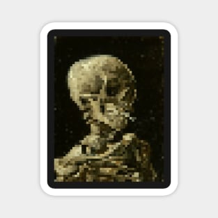 Van Gogh Skull Pixel Art Magnet