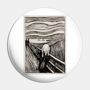 The Scream in black and white Pin