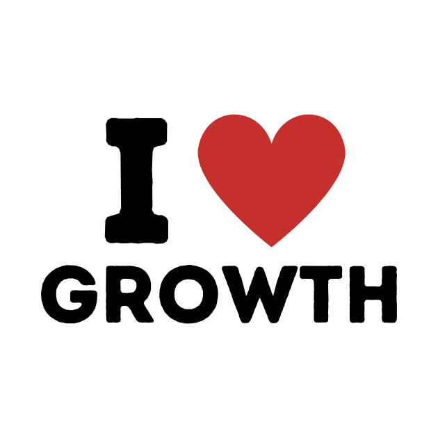 I Love Growth Simple Heart Design by Word Minimalism