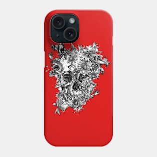 Skull in flowers Phone Case