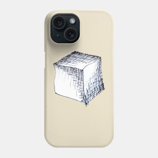 Freehand cube sketch Phone Case