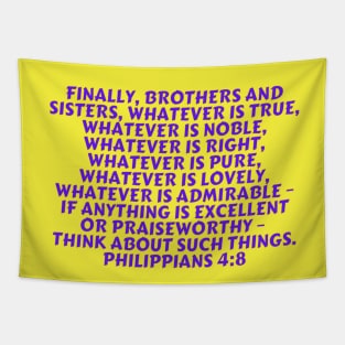 Bible Verse Philippians 4:8 Tapestry