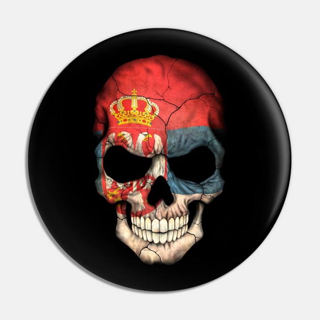 Serbian Flag Skull Pin by jeffbartels