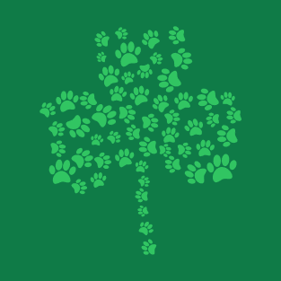 Dog Paw Print Shamrock T-Shirt