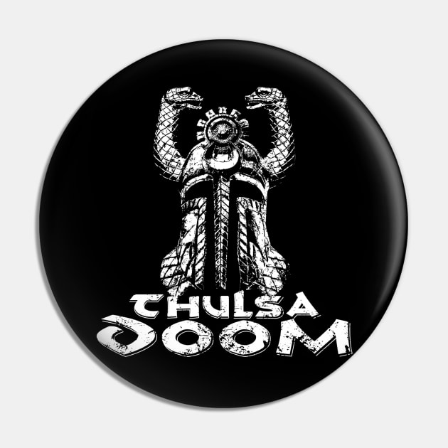 Helmet of Doom (Black Print) Pin by Miskatonic Designs